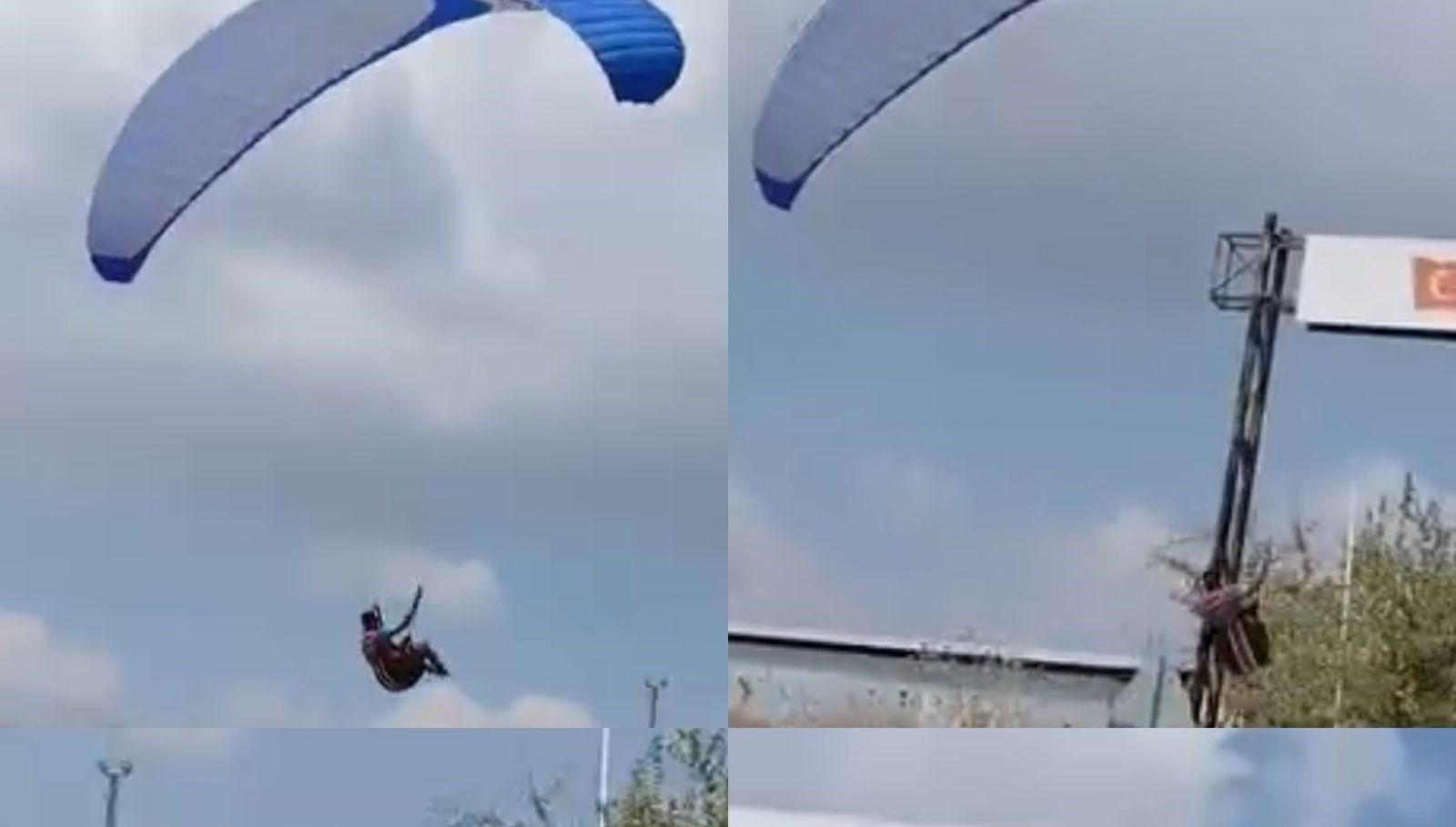 mersinde iki ayri parasut kazasi biri direge takildi digeri denize dustu QwI825UD